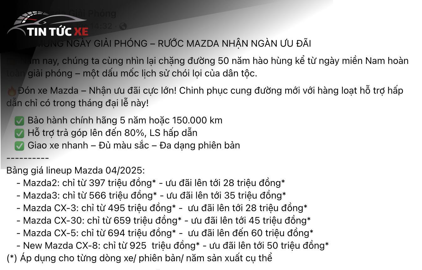 LƯU Ý QUAN TRỌNG KHI MUA XE MAZDA GIẢM GIÁ: 
